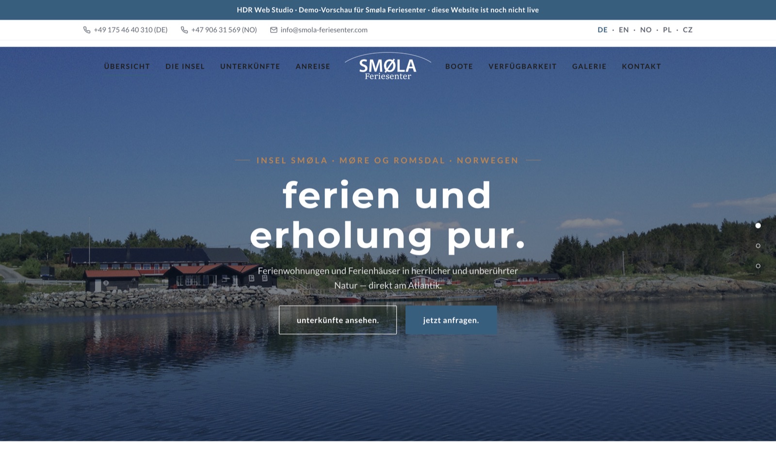 Website Smola Feriencenter